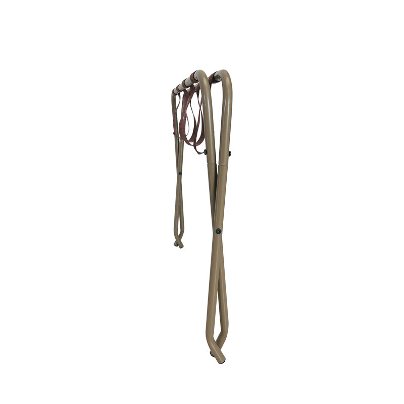 Gold and Brown Metal Folding Luggage Rack