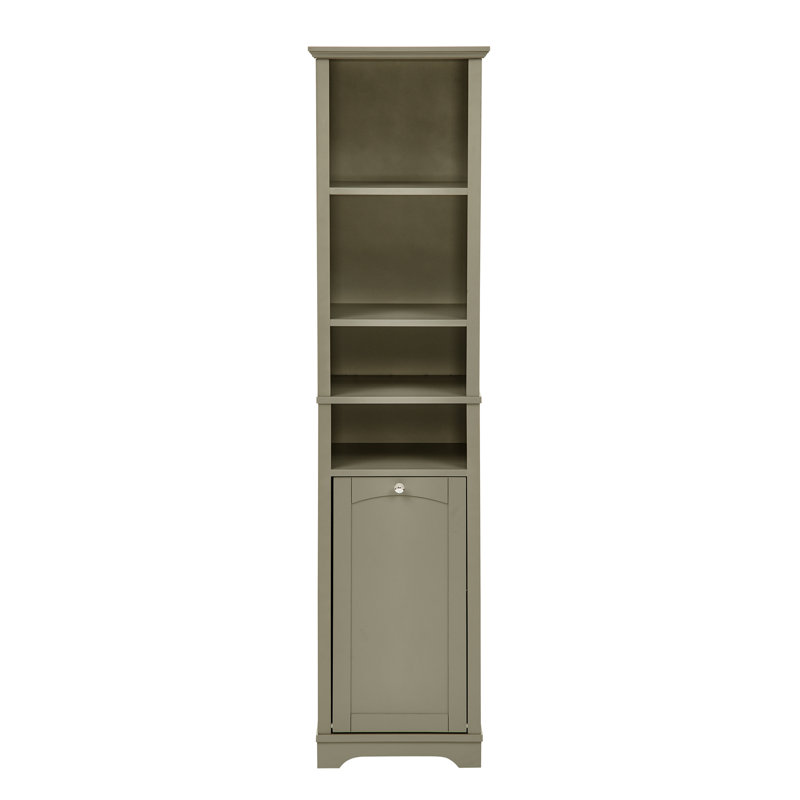 Armoire de rangement 64 po de hauteur avec tablettes réglables et panier à linge, gris