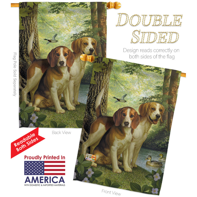Double Sided 40'' H x 28'' W Polyester Animal Flag Set
