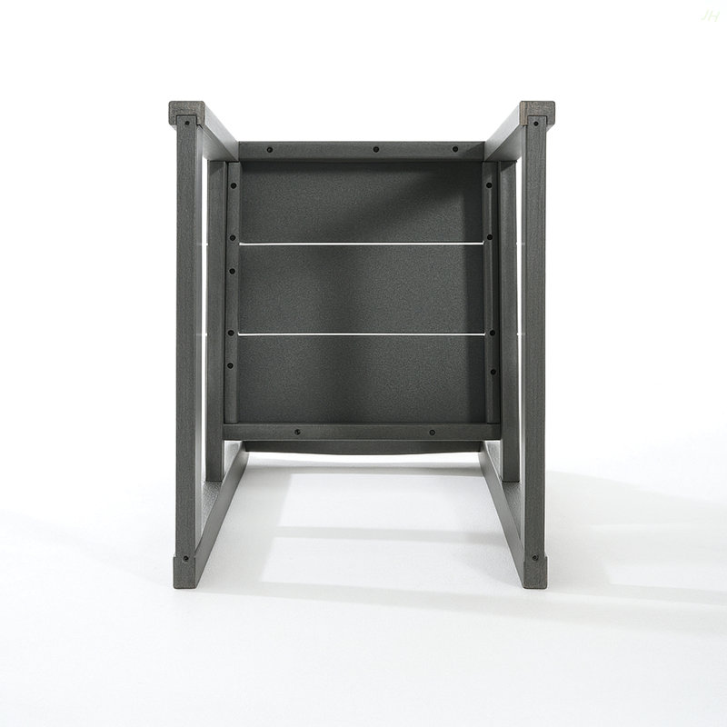 2-Pack  Grey HDPE Outdoor & Garden Backres  Modernist Designt Chairs, Gray