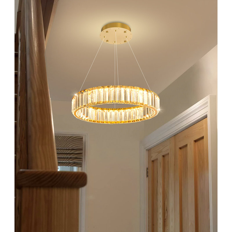 Lustre en cristal 8 po, Gold