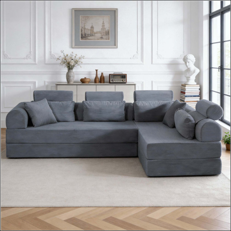 Canapé modulaire en L Boneless, Dark Grey