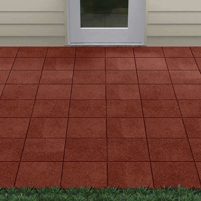 Pavé plat 12 po GroundSmart - (12), Rouge