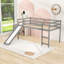 Lit mezzanine simple avec échelle, glissade et garde-corps-32311449
