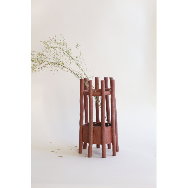 Coil Handmade Red Clay Table Vase