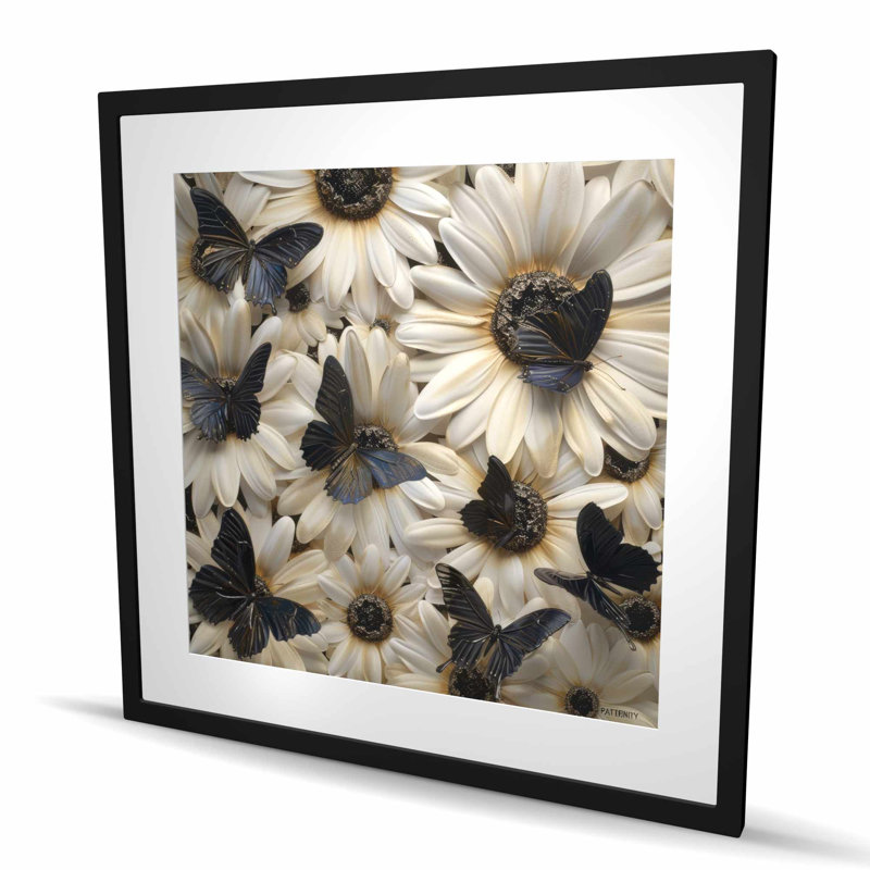 Imprimé mat gris foncé avec papillons foncés | Décoration intérieure