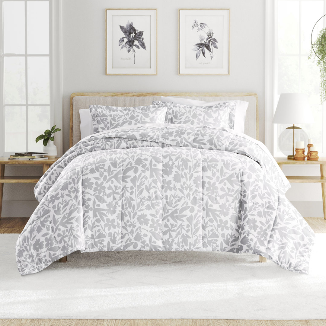 Down Alternative Abstract Garden Patterned Comforter Set Becky Cameron 