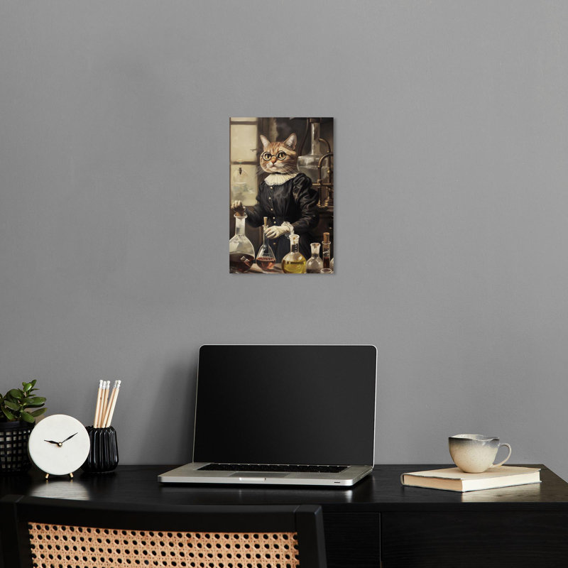Impression sur toile «Cat chimie» par Notoriart, Toile tendue, H 15 po x l 10 po