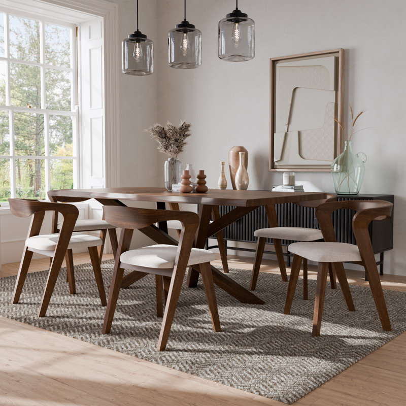 Rozella 7-Piece Dining Table Set, 7 Pieces: Table, 6 Chairs