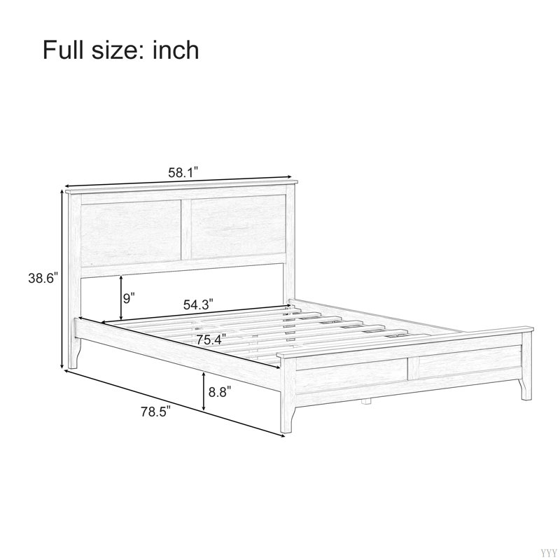 Modern Solid Wood Platform Bed With Sturdy Wooden Slats Support,No Box Spring Needed, King, White