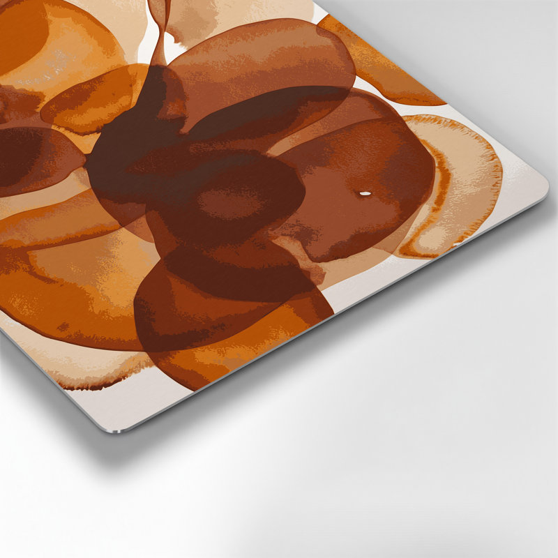 Abstrait aquarelle 53, art mural en métal brun, H 20 po x l 30 po