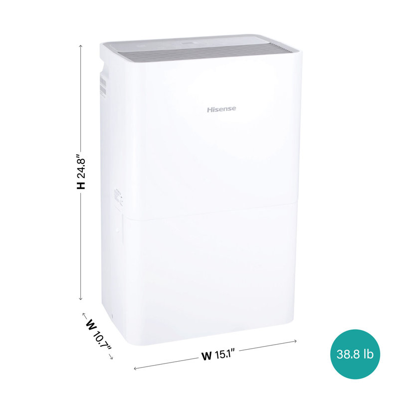 Hisense Energy Star 50-Pint Portable Dehumidifier with Auto-Shutoff and Timer