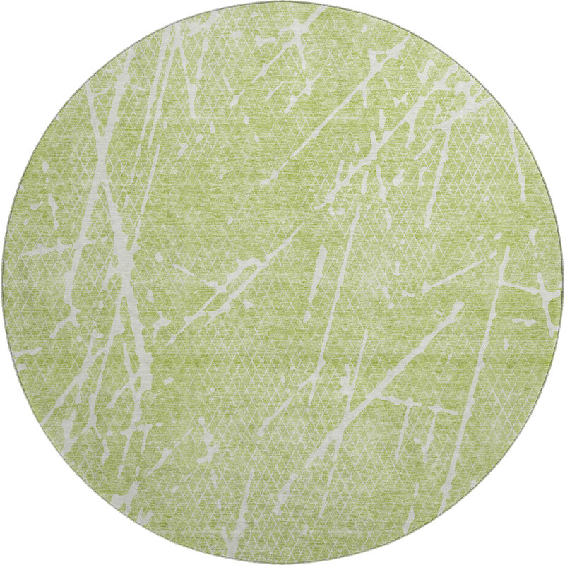 Premium Machine Washable Cerrito Aloe Rug, Round 8'