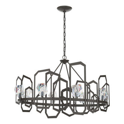 Lustre unique en forme de roue de chariot à 8 lumières Gatsby