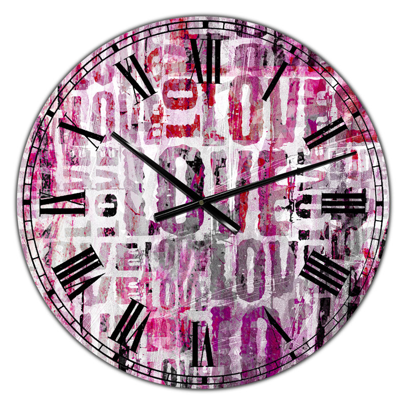 Horloge murale Grove Love Square, Surdimensionné