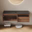Base de meuble-lavabo flottant moderne de 48 po avec plateau en pierre frittée, base de meuble-lavabo murale en bois pré-assemblée, 2 portes + 1 tiroir à fermeture en douceur, tuyau d'évacuation inclus