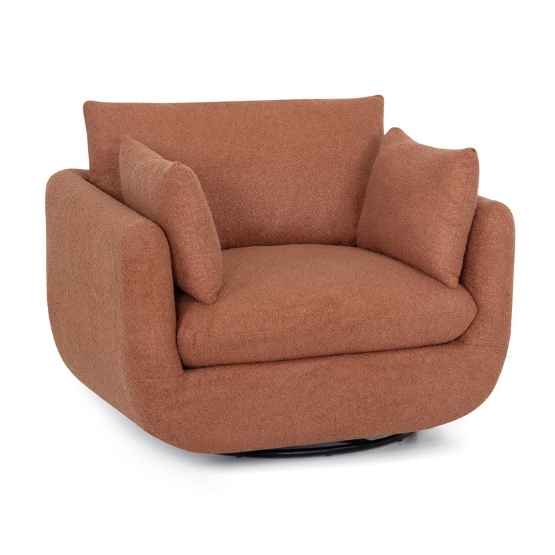 Fauteuil d'appoint pivotant Granville, Polyester orange