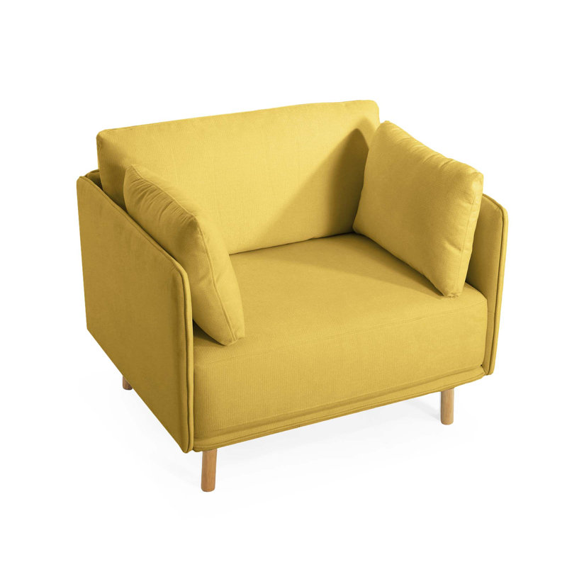 Raab Upholstered Accent Chair Lounge Chair with Upholstery, Yellow Polyester