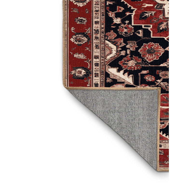 Tapis brun lavable à la machine, Rond 4 pi