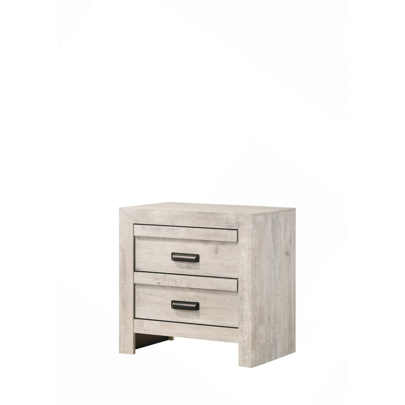 Solid Pine Nightstand With 2 Drawers