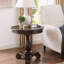 Table d'appoint ronde à piédestal en bois-1196066187