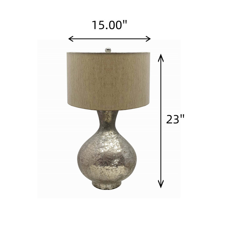 Glass Table Lamp With Mercury Foil Finish