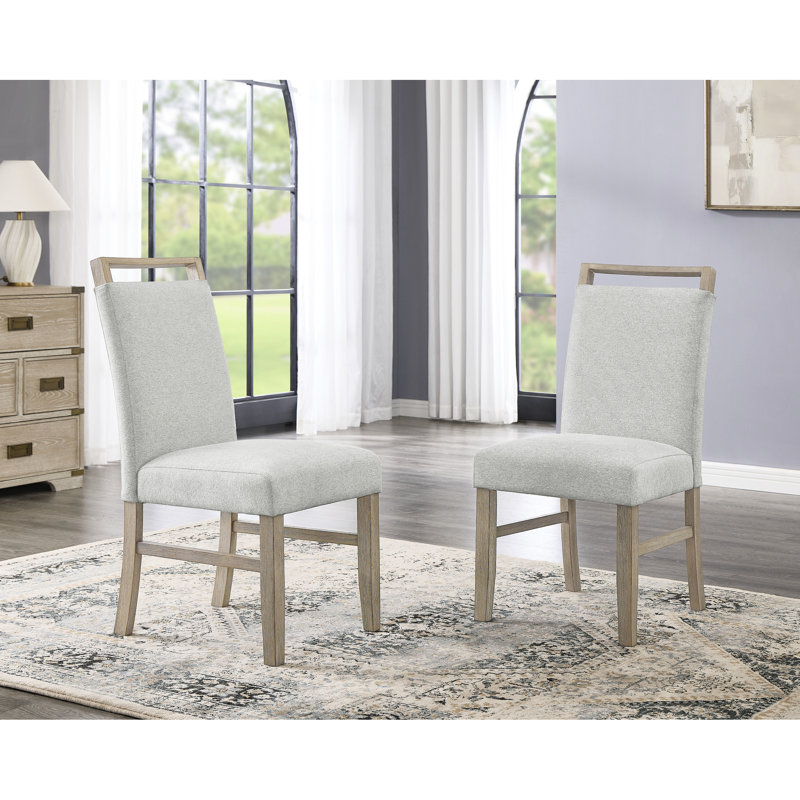 Chaises d'appoint en chêne avec revêtement gris - de 2, hauteur de dossier de 20,5 po, largeur de produit de 19 po, idéale pour une utilisation quotidienne Solution élégante