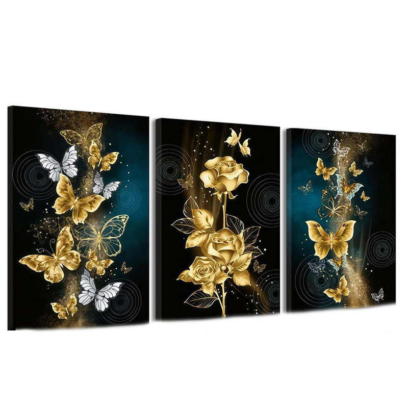 3 Piece Wrapped Canvas Print, 60 cm H x 40 cm W