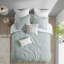 Ensemble d'édredon en jacquard de coton 3 pièces turquoise grand-121790426-121790423