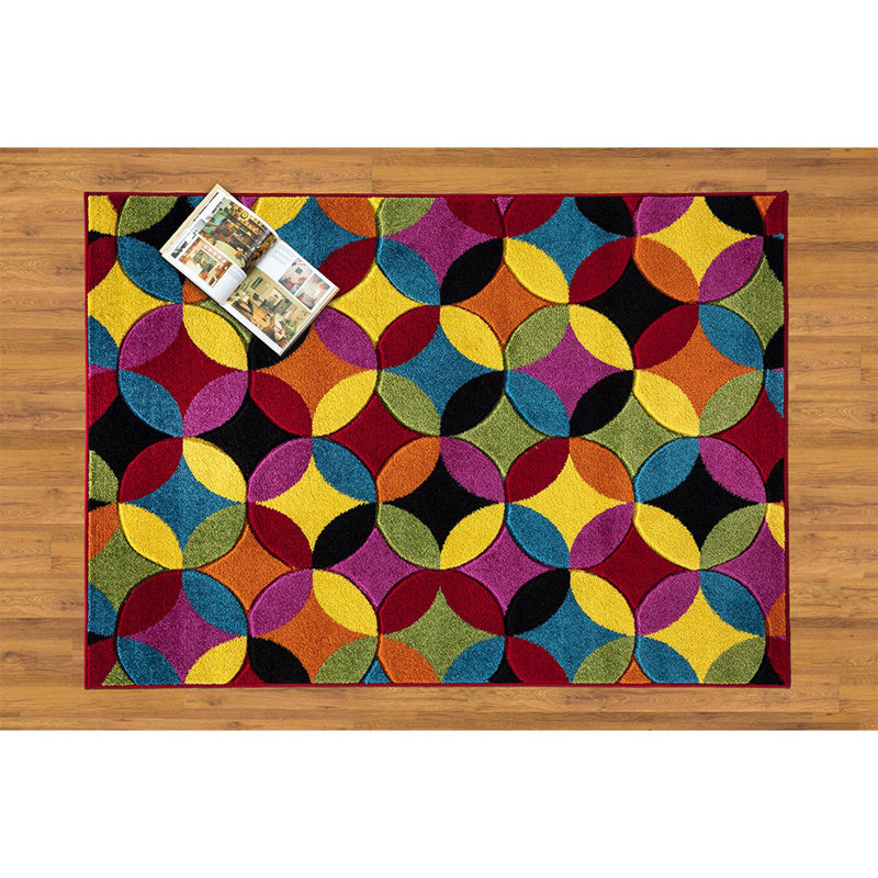 Multi Colour Hand Hooked Area Rug, Rectangle 120 x 170cm