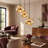 3-Light Concave Amber Glass Pendant Light