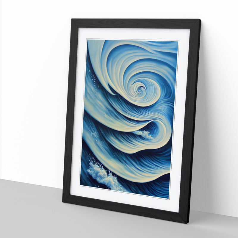 Unique Ocean Abstract Vol.4 - Single Picture Frame Print, Black, 46cm H x 34cm W x 2cm D