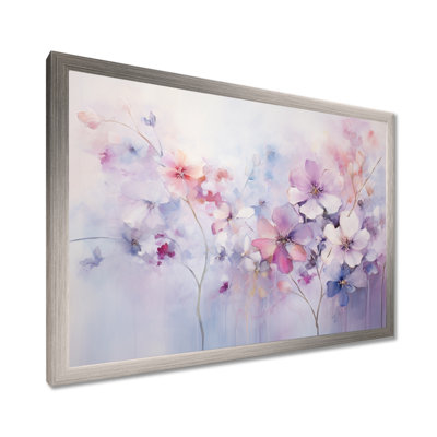 «Purple Dreamy Florals I - Abstract Botanicals», art mural encadré