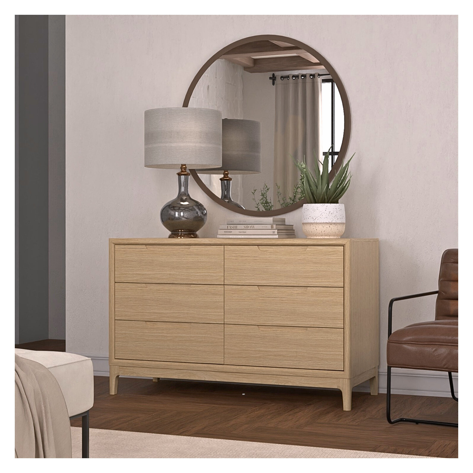 Rise June 60" Dresser, Light Oak