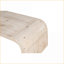 Table basse de style américain en bois naturel délavé avec un design Art déco incurvé, facile à assembler pour le salon