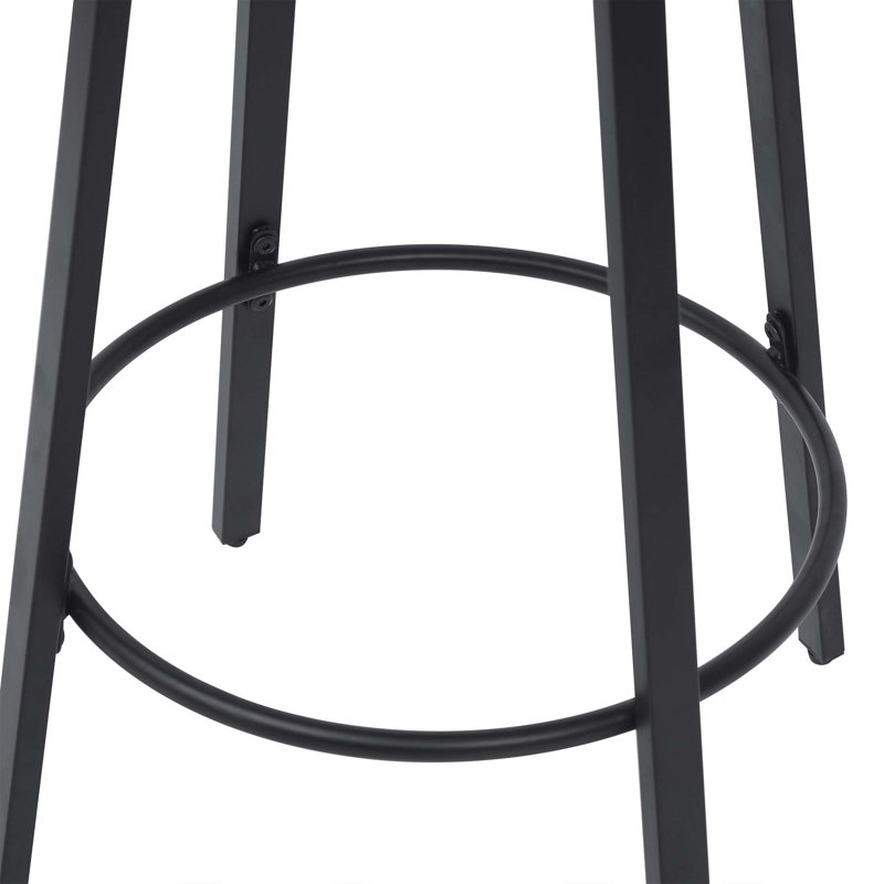Counter Height Backless PVC Weaving Bar Stools With Round Footrest (2PCS Sets)