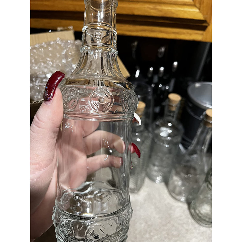 Assorted Clear Glass Bottles with Corks, 6 Pack