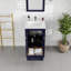  London 20 po Meuble-lavabo simple bleu avec comptoir en quartz de Carrare et lavabo encastré en porcelaine-252001679