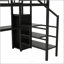 Lit mezzanine double en métal avec bureau