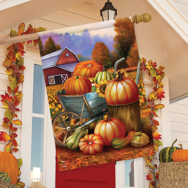 Pumpkin Farm Fall House Flag