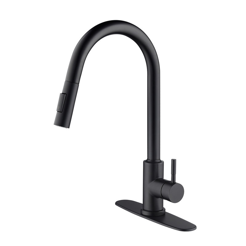 Robinet de cuisine tactile avec douchette extractible, Noir mat