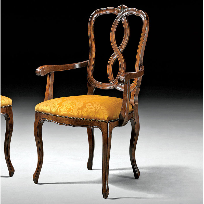 Upholstered Arm Chair in Gold/Brown