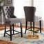 Upholstered Counter Stool with Solid Wood Frame-992288363