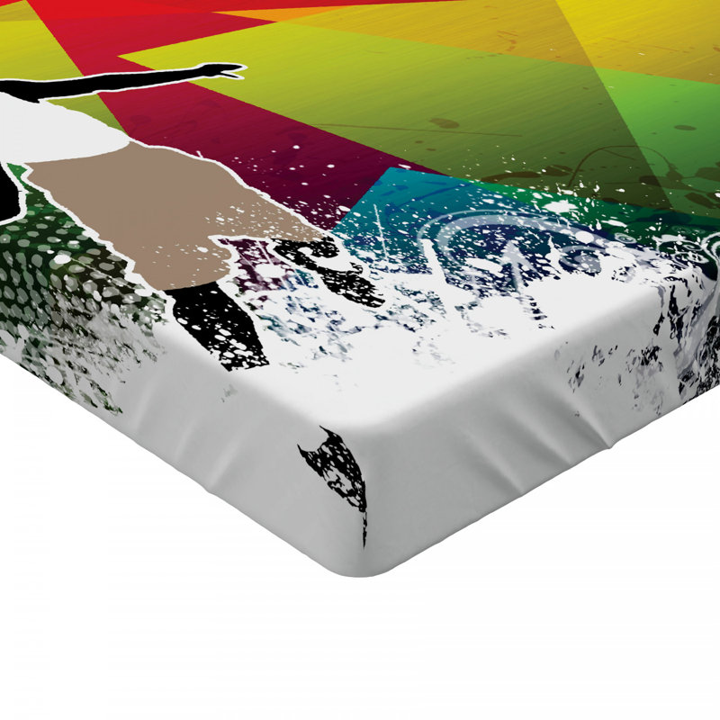 Colorful Basketball Print Twin XL Microfiber Fitted Sheet