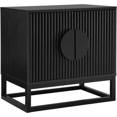 Lasunda Black Night Stand, TV Cabinet, Accent Cabinet  - Modular Unit