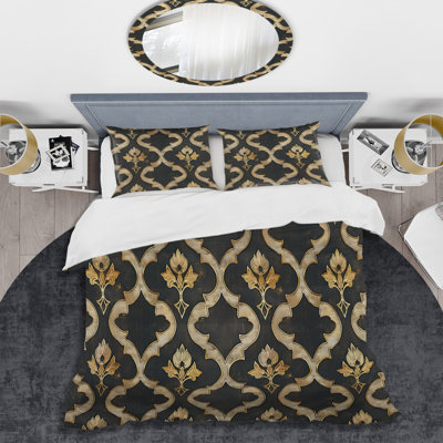 Ensemble de housse de couette Glamour Quatrefoil II - Glamour brun brun