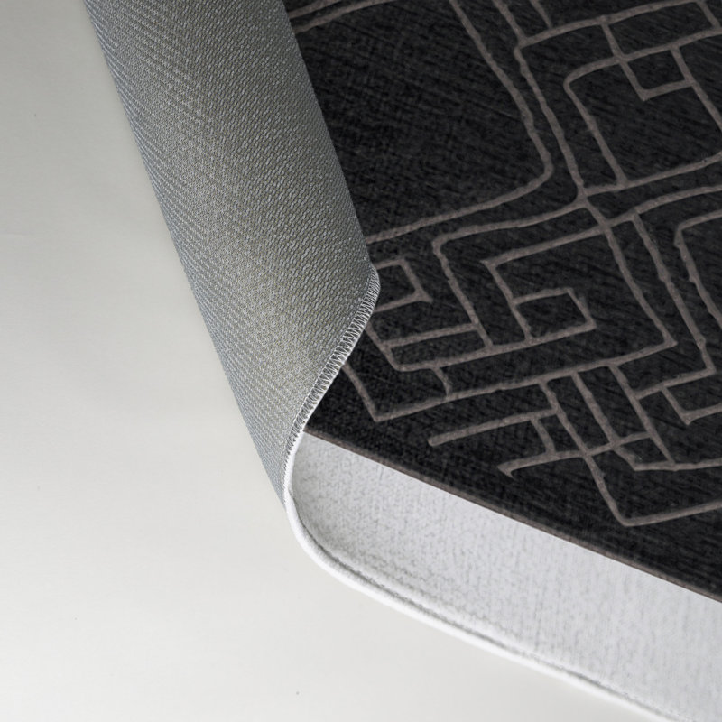 Trellis Gray Indoor and Outdoor Area Rug, Rectangle 3' x 5'