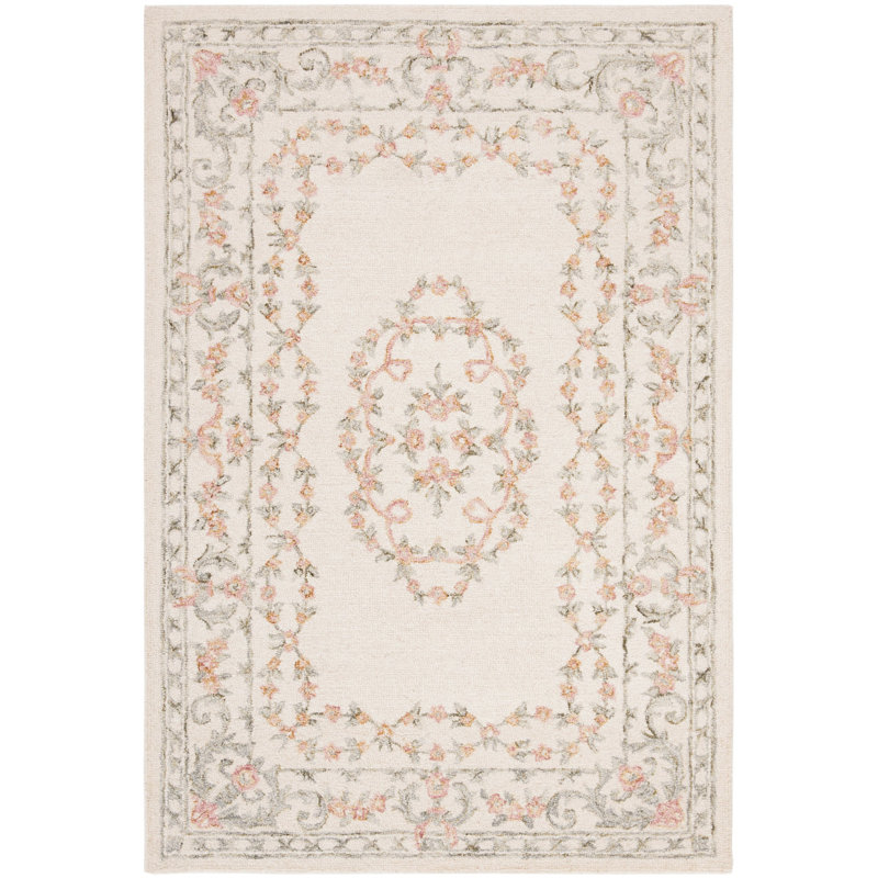 Tapis oriental en laine touffeté à la main Barnsdall, Rectangle 4 pi x 6 pi