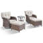 Ensemble de conversation pivotante en osier avec table d'appoint et repose-pieds Agnes-765261705