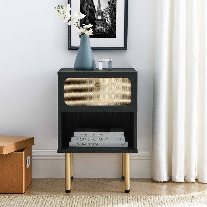 Table de chevet Modway, Noir / or